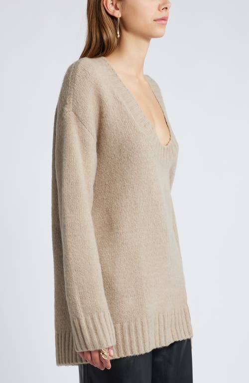 Open Edit Oversize V-neck Sweater In Chia