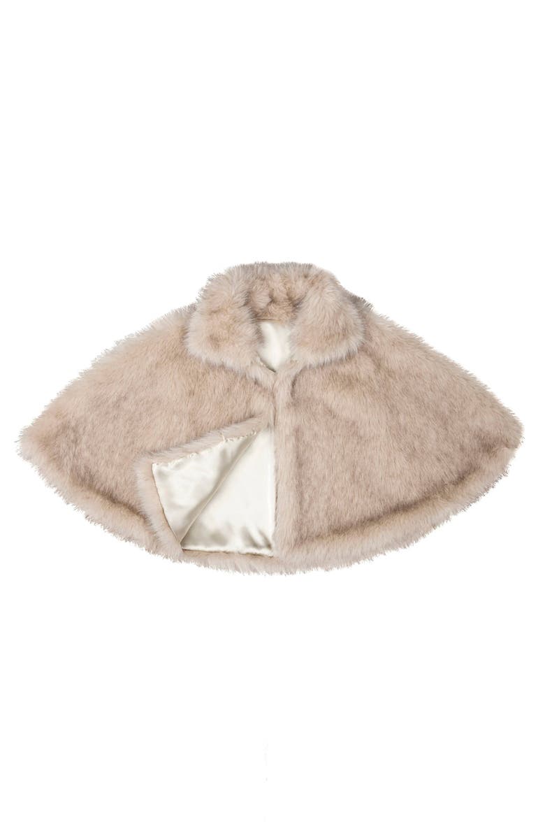 SAACHI Faux Fur Capelet, Alternate, color, Beige