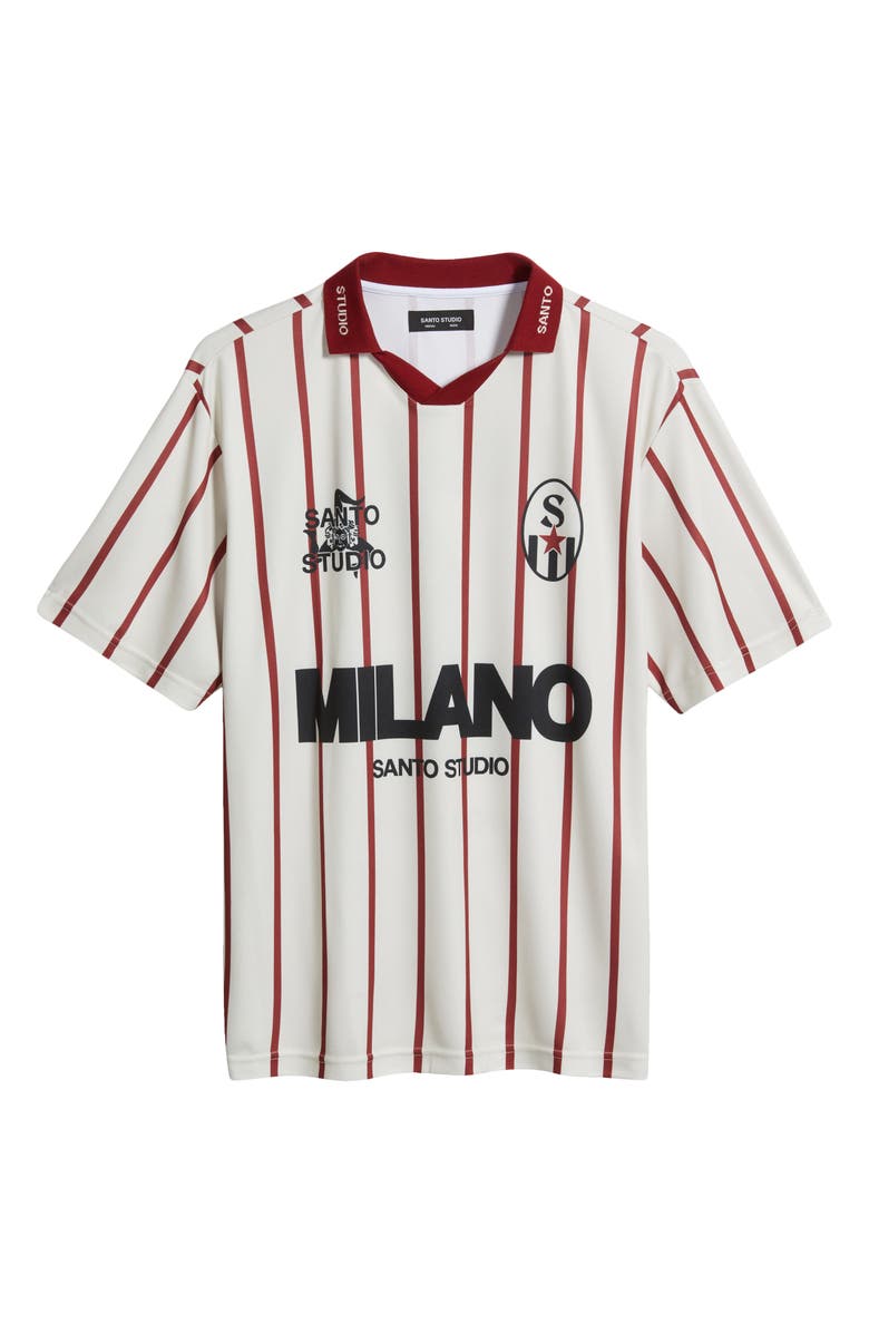 SANTO STUDIO Milano 7 Johnny Collar Short Sleeve Club Jersey, Alternate, color, Cream