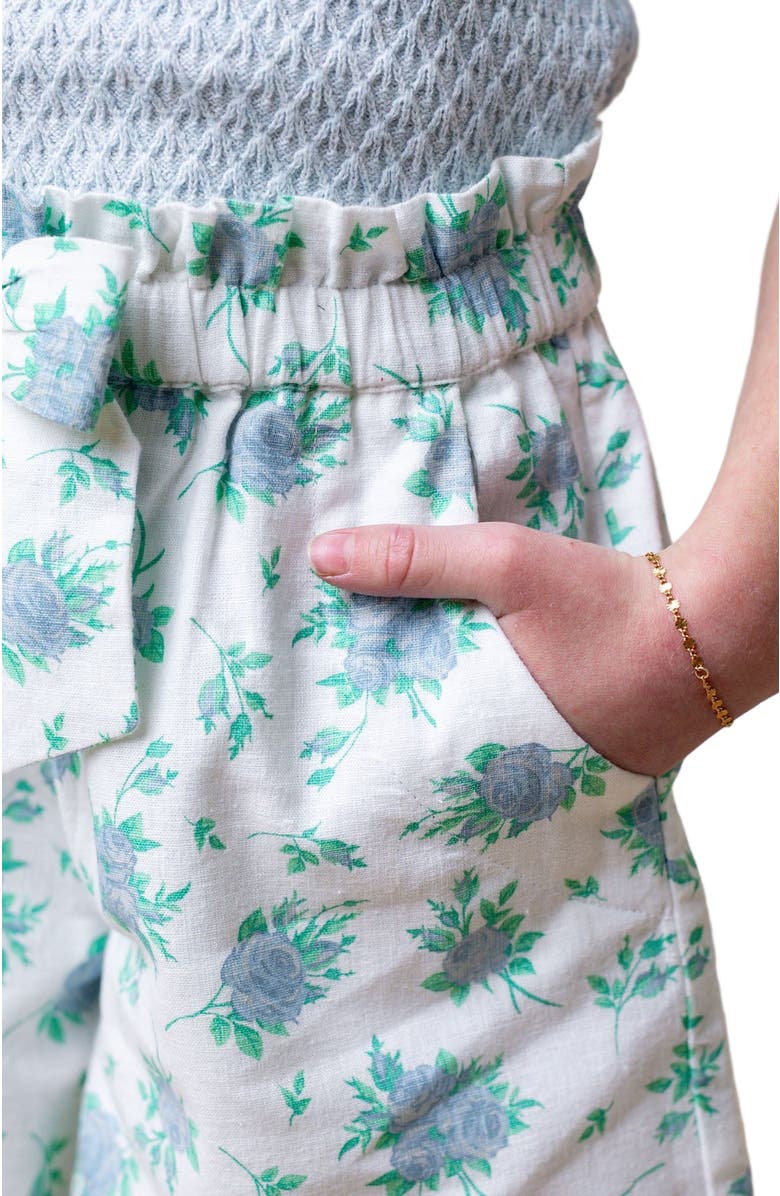 Hope & Henry Girls' Pull-On Cinched Waist Linen Short, Kids, Alternate, color,