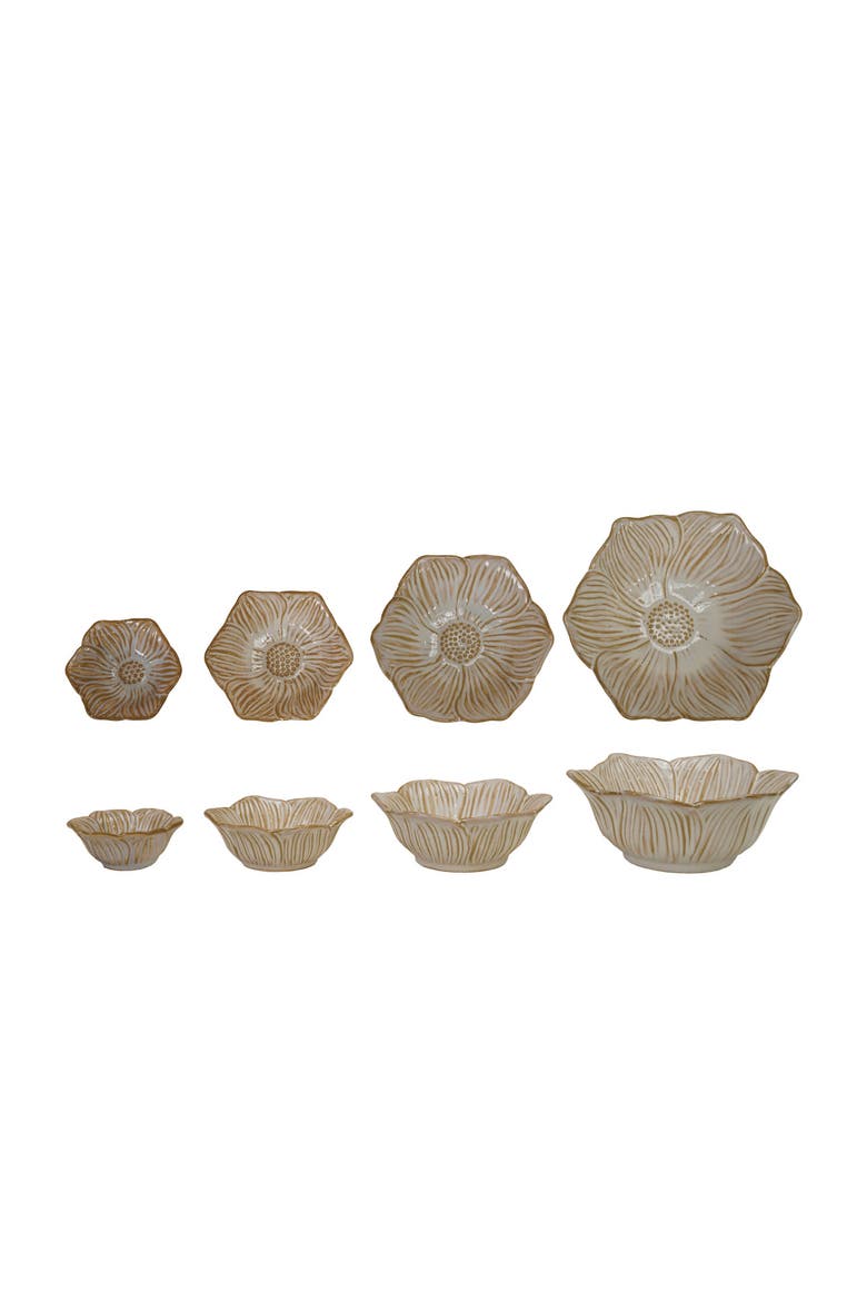 Flower Shaped Bowls, Main, color, White