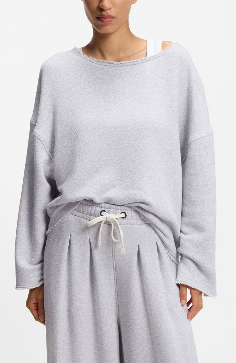 BOSS Orange Enely Raw Edge Cotton Blend Sweatshirt, Main, color, 