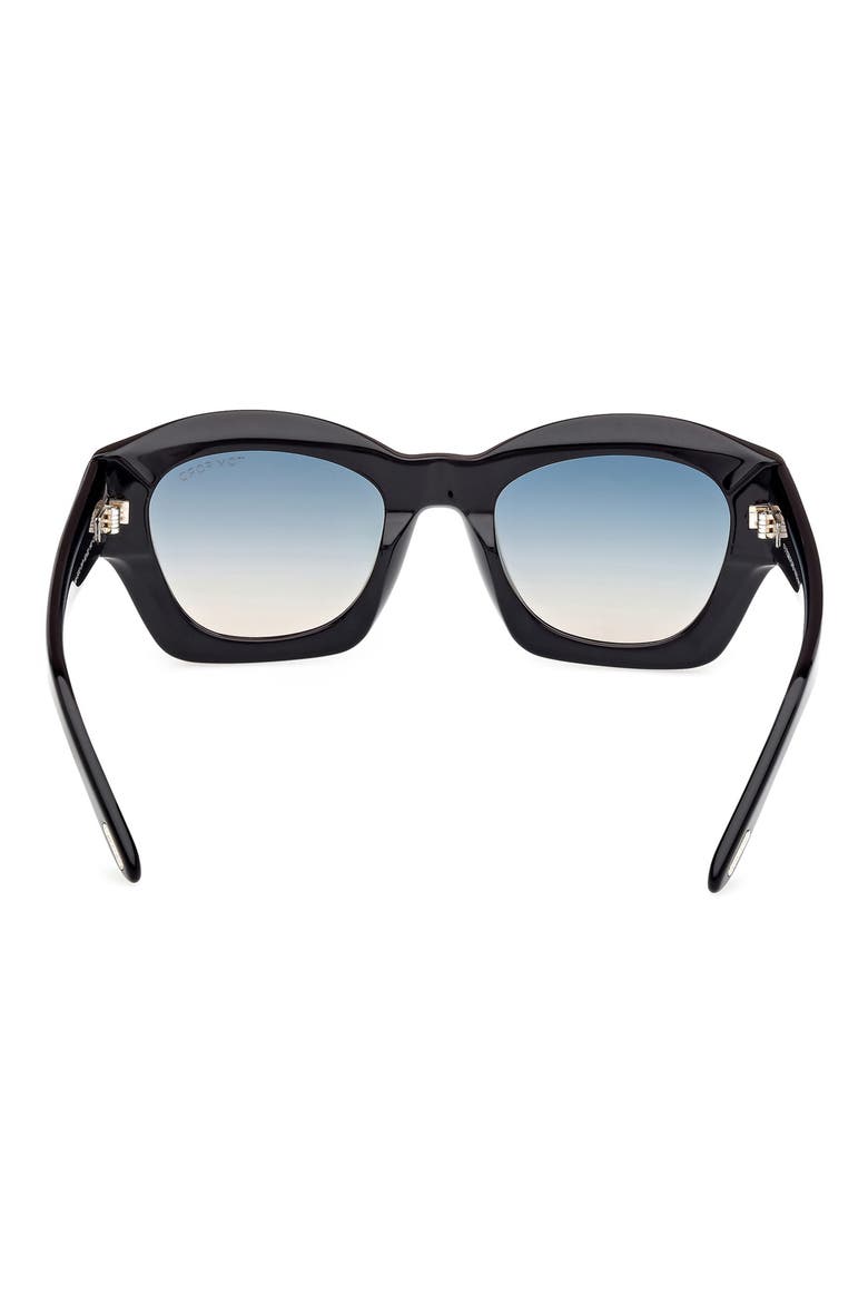 Guilliana 52mm Gradient Geometric Sunglasses, Alternate, color, BLACK/ GRAD TURQUOISE TO SAND