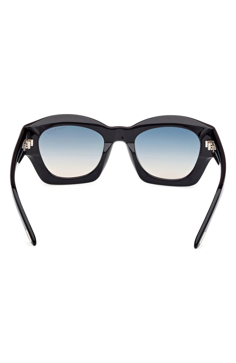 TOM FORD Guilliana 52mm Gradient Geometric Sunglasses, Alternate, color, Black/ Grad Turquoise To Sand
