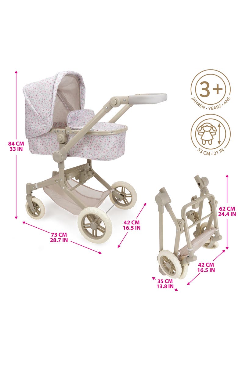 509 Crew Little Flora City Park 2 in 1 Doll Pram, Alternate, color, Beige