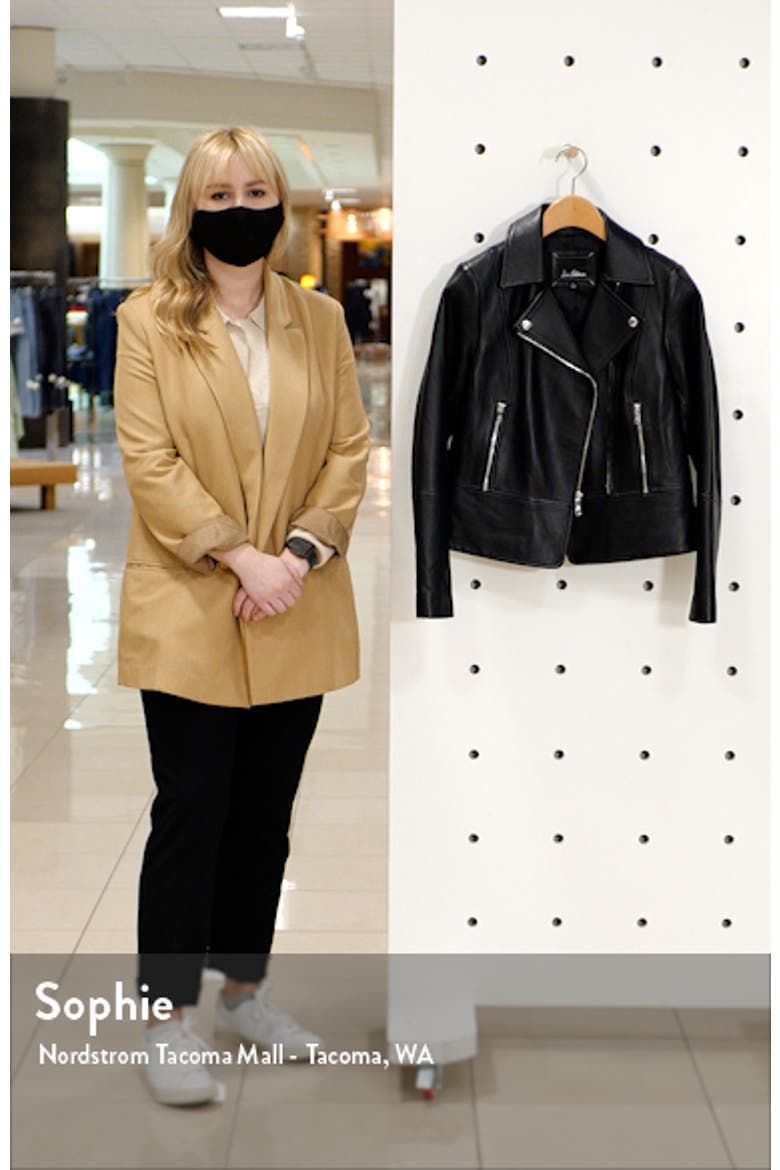 Peplum Lambskin Leather Moto Jacket video