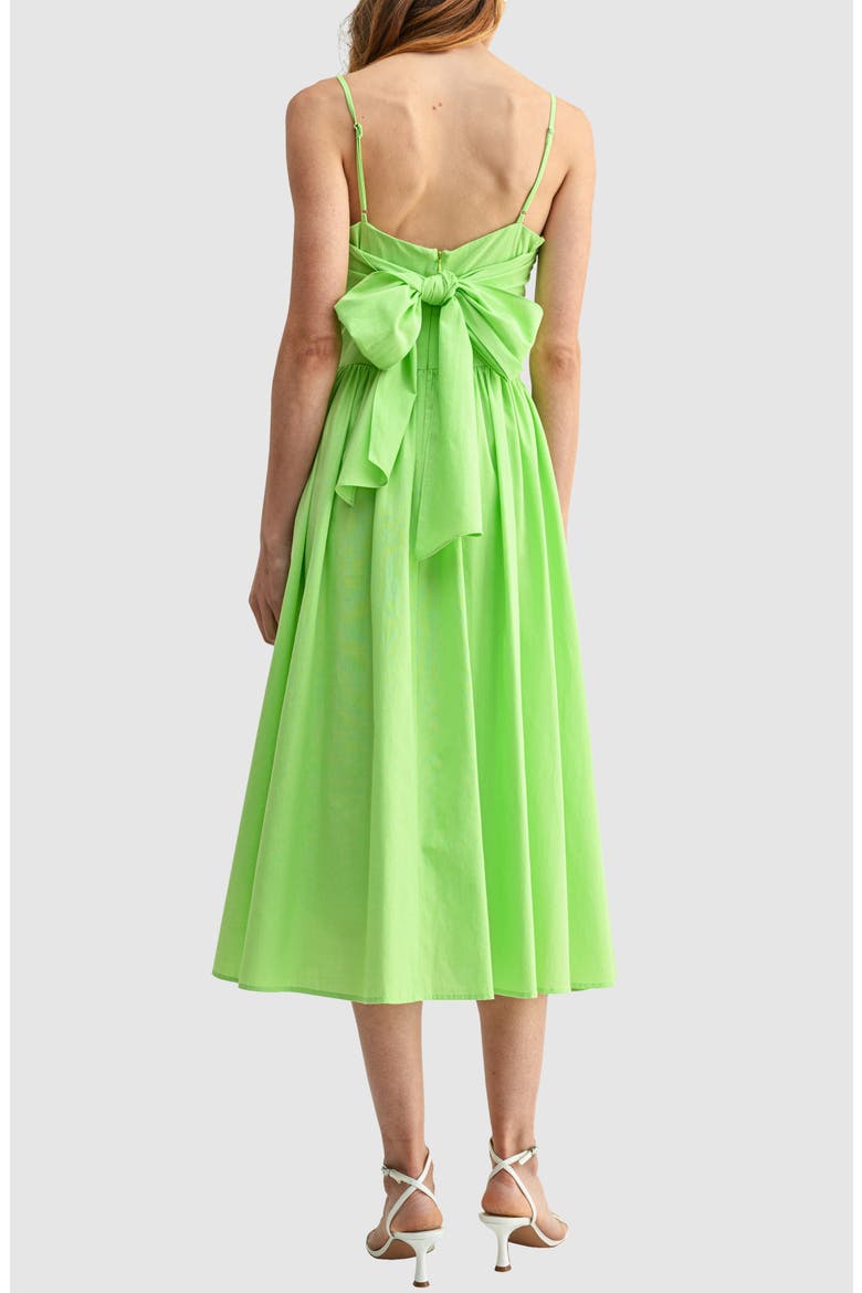 Back Bow Fit and Flare Midi Dress, Alternate, color, LIME