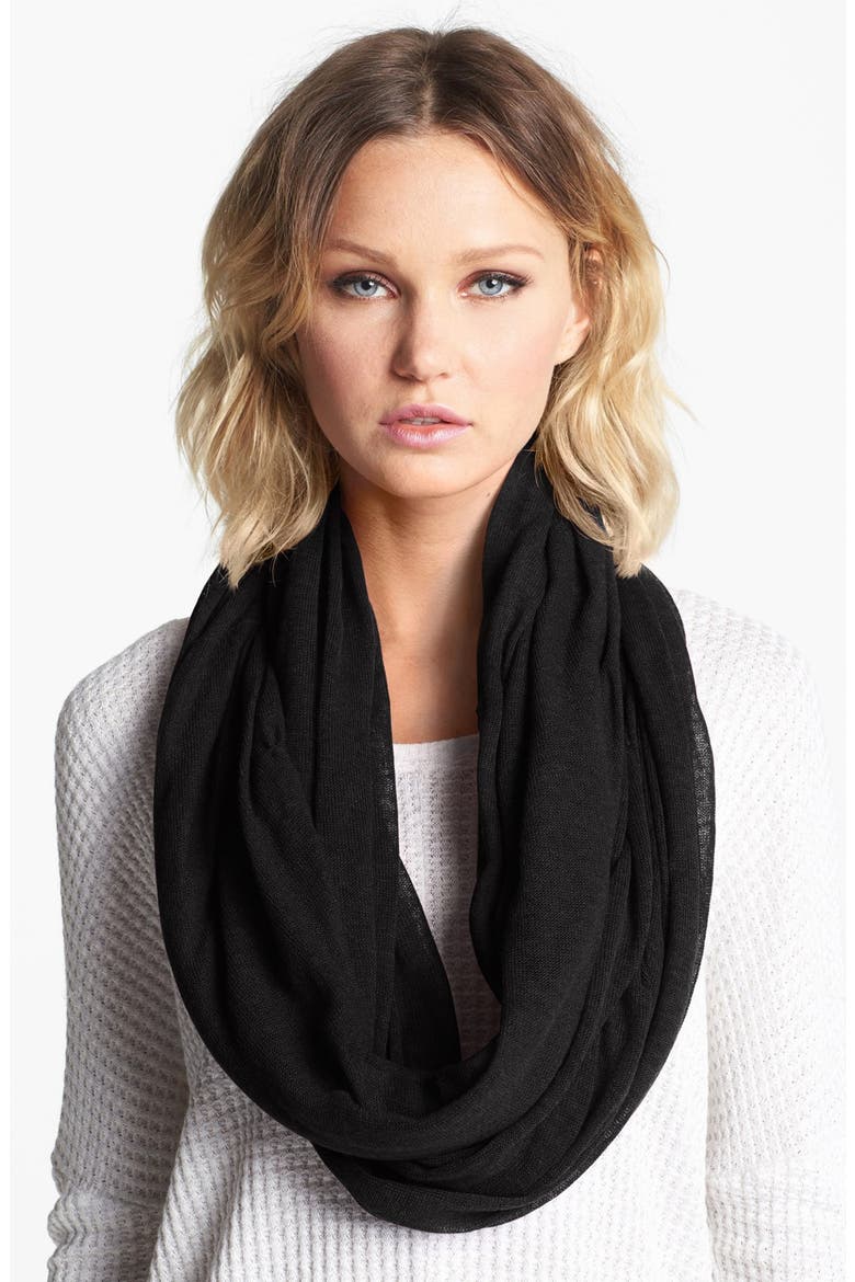 Cashmere Infinity Scarf, Main, color, BLACK