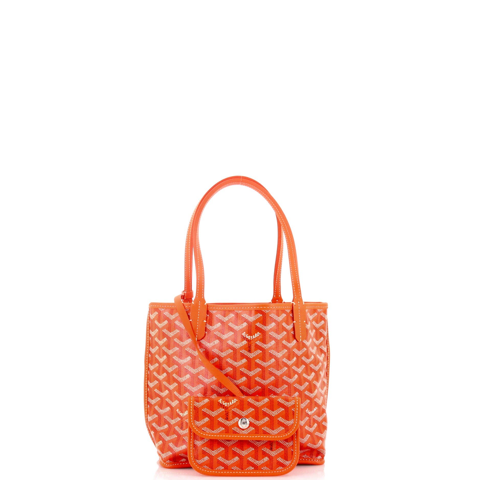 Pre-Owned Goyard Anjou Reversible Tote Coated Canvas Mini, Alternate, color, Orange
