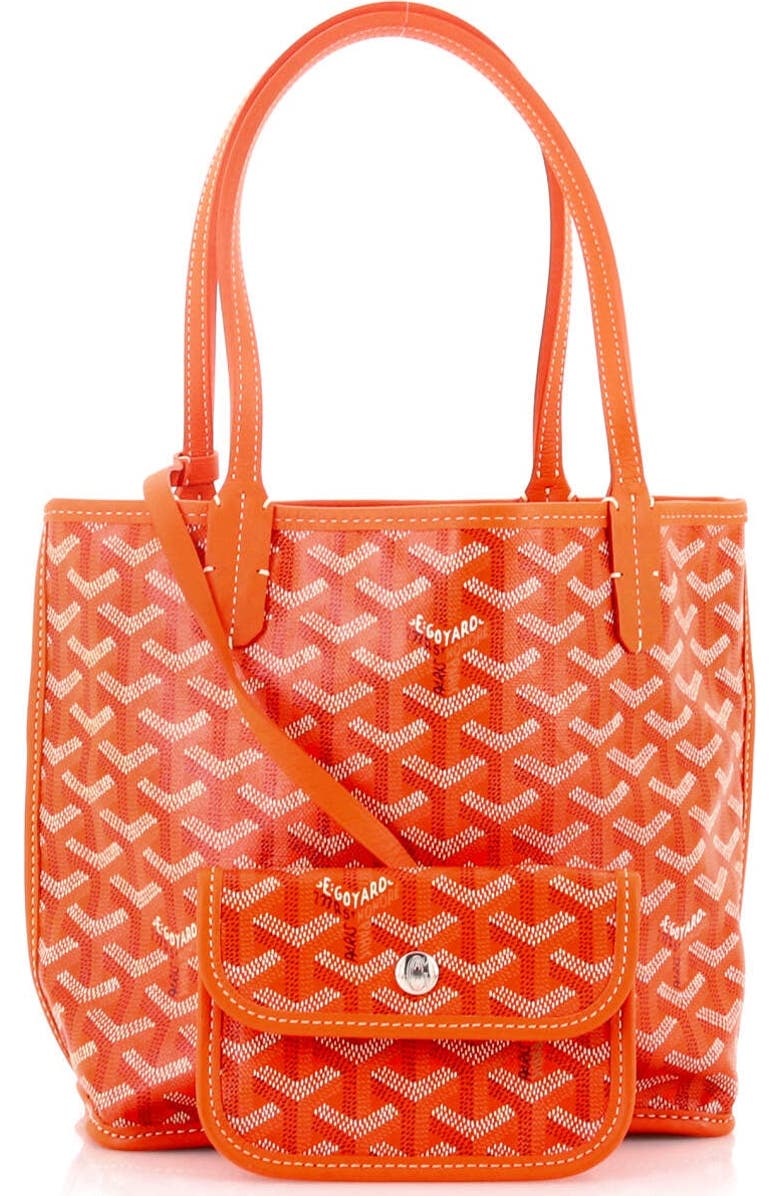 Pre-Owned Goyard Anjou Reversible Tote Coated Canvas Mini, Alternate, color, Orange