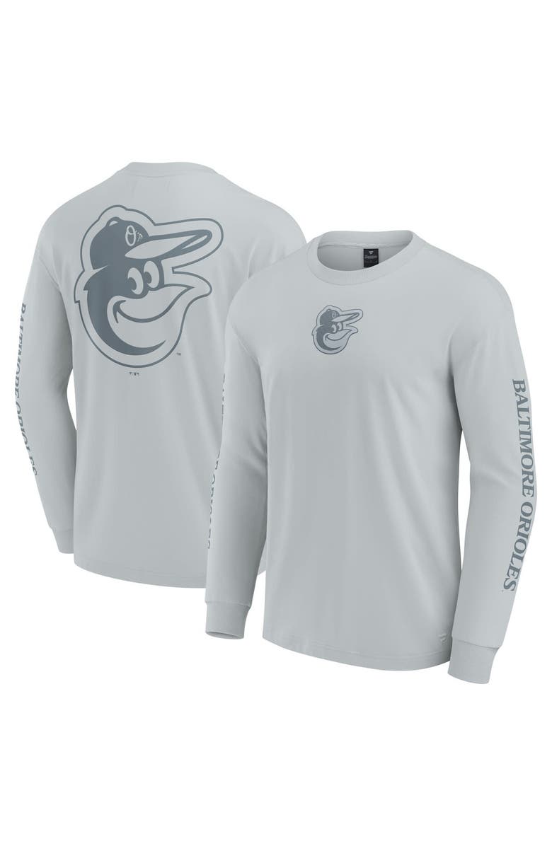 FANATICS Men's Fanatics Gray Baltimore Orioles Elements Strive Long Sleeve T-Shirt, Alternate, color,