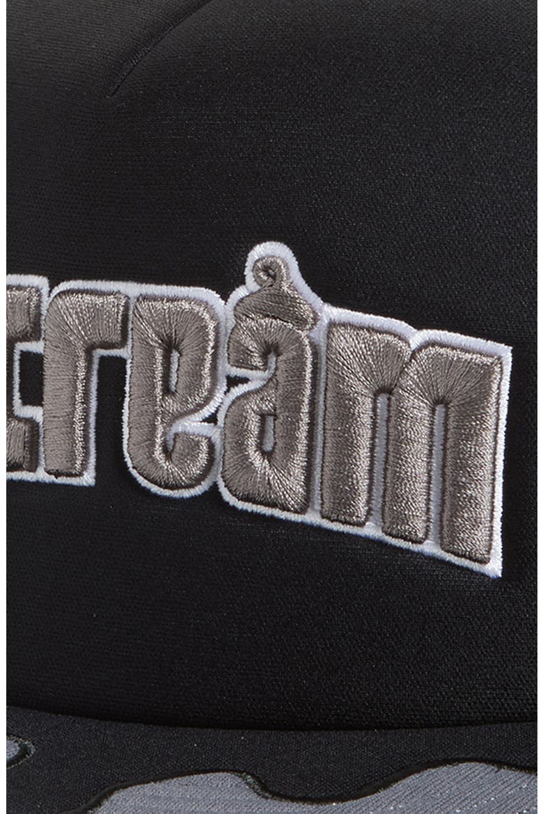 Drippy Trucker Hat, Alternate, color, BLACK