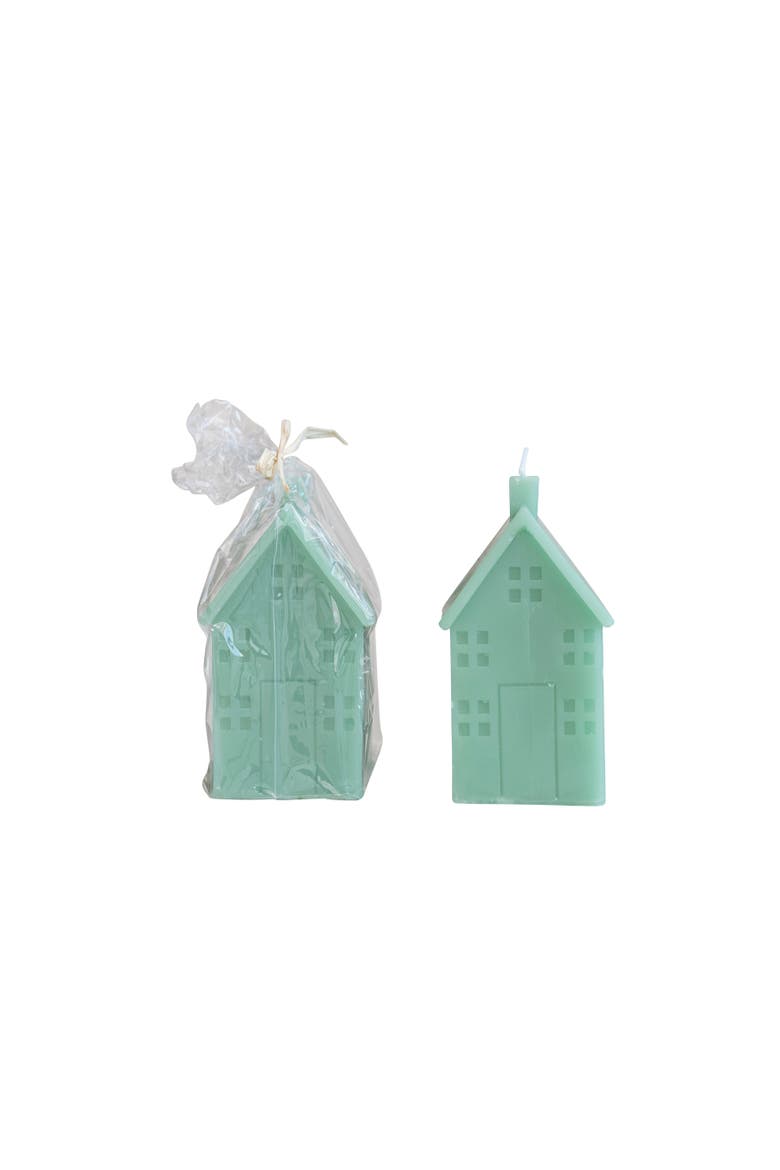 Unscented House Shaped Candle, Main, color, Mint