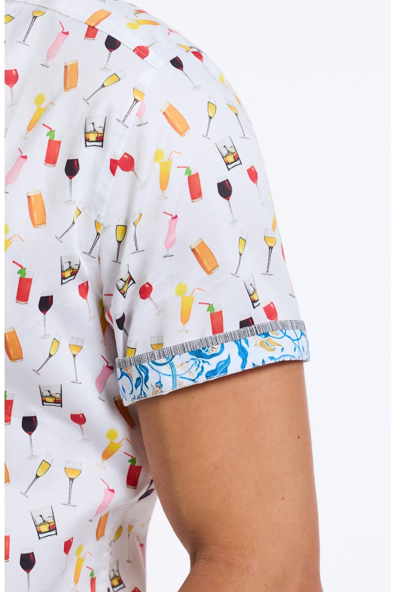 Short Sleeve Cotton Button-Up Shirt, Alternate, color, WHITE
