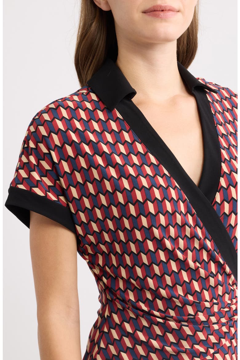 Print Wrap Top, Alternate, color, RUST MULTI