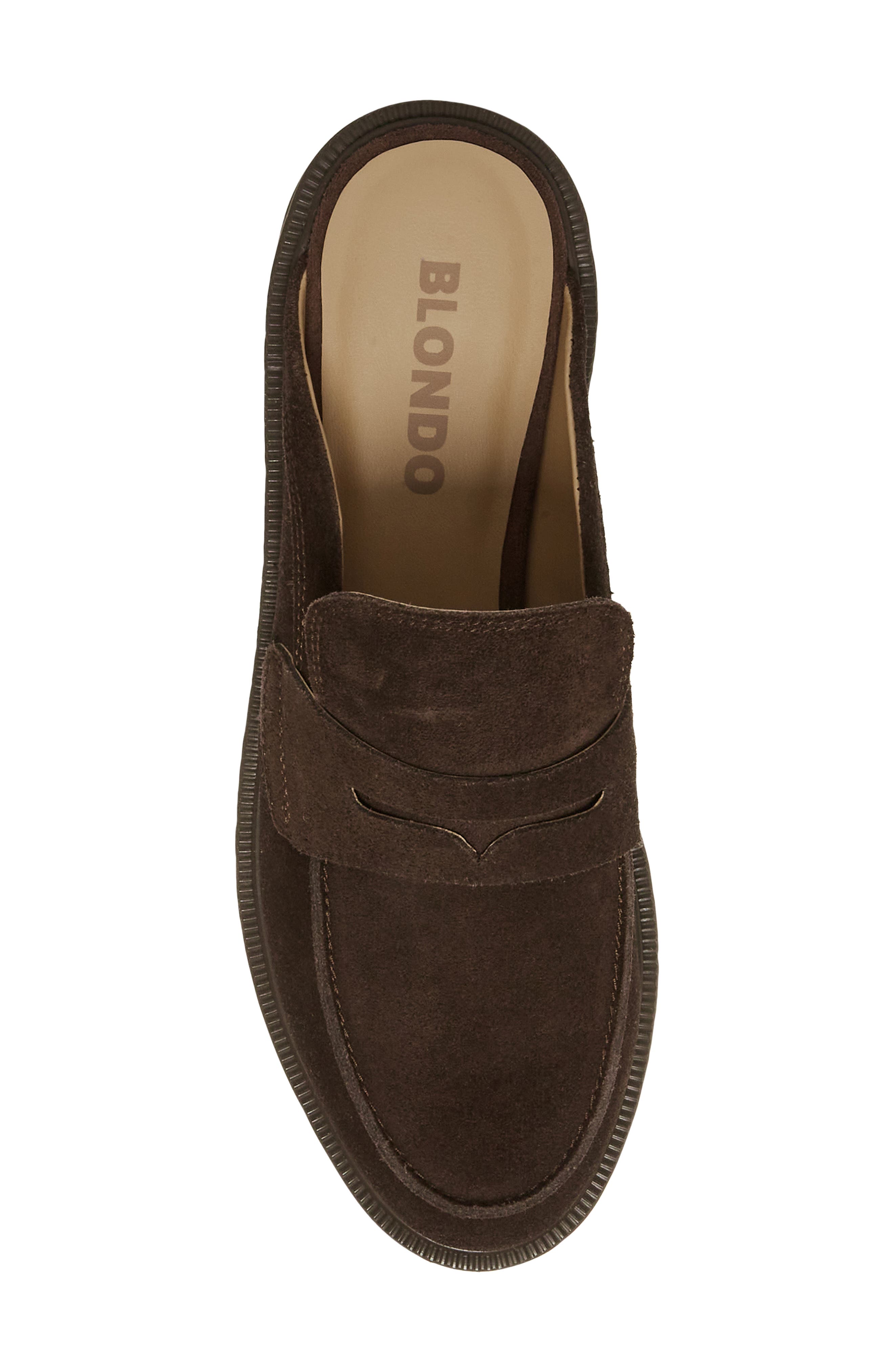 France Waterproof Penny Loafer Mule, Alternate, color, JAVA LEATHER