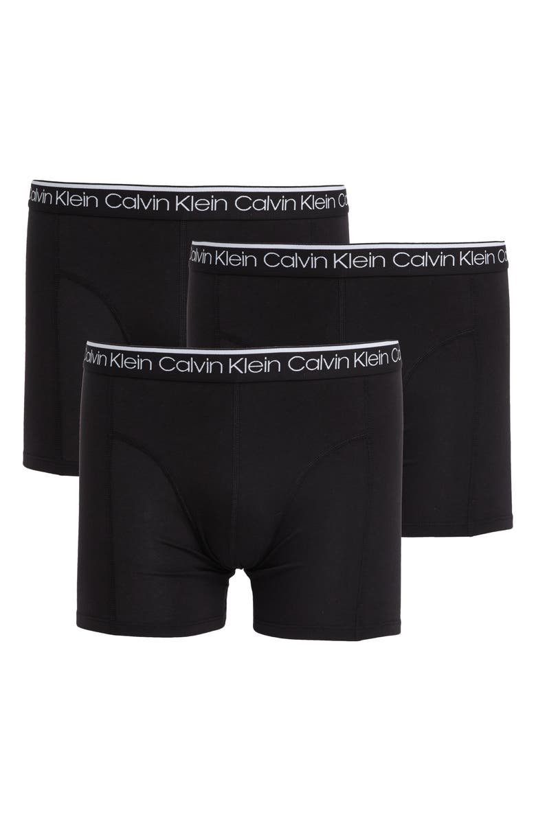 Calvin Klein 3-Pack Stretch Cotton Boxer Briefs, Main, color, Ub1 Black