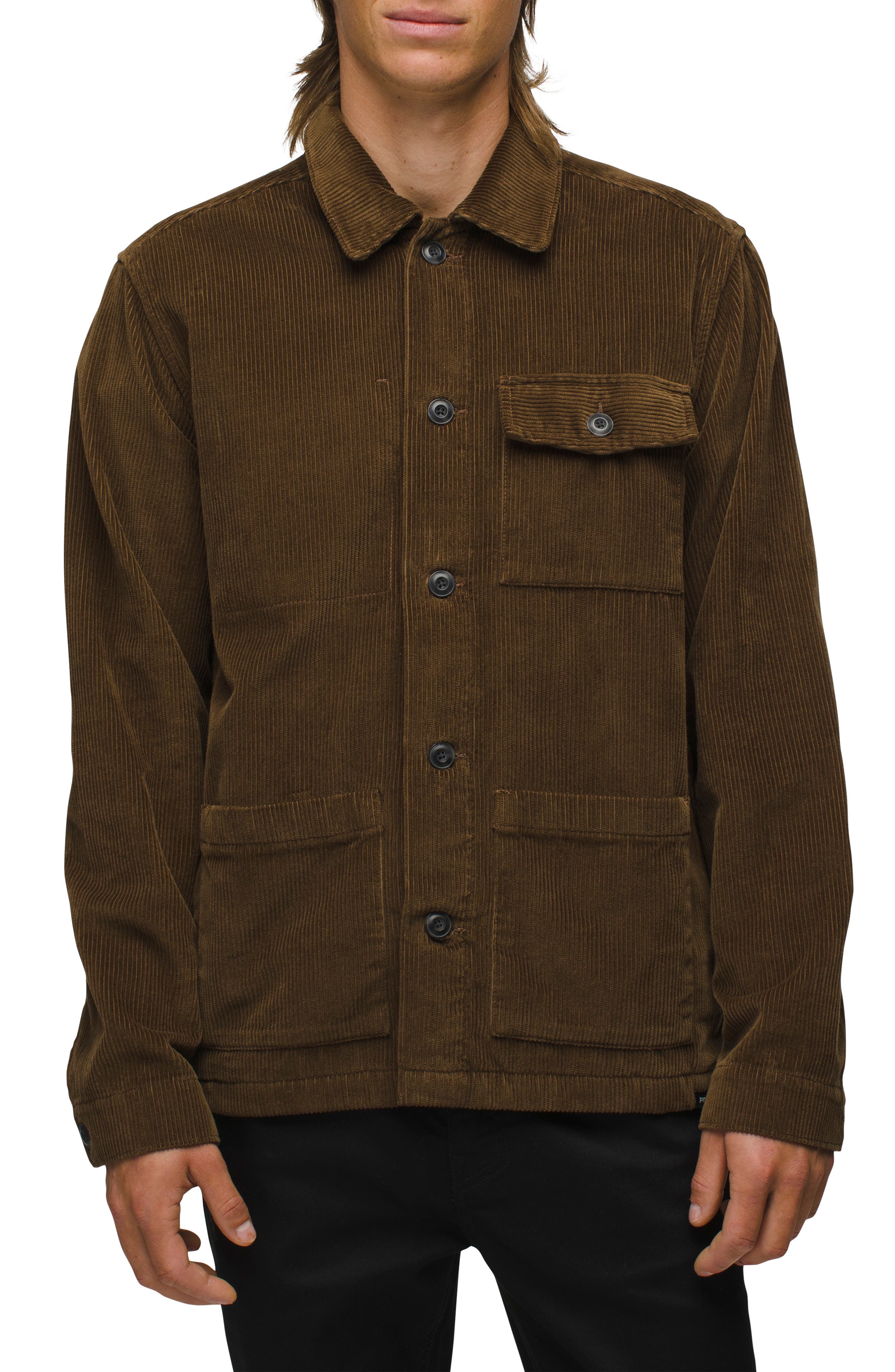 prAna Ridgecrest Organic Cotton Corduroy Chore Coat in Rich Earth 
