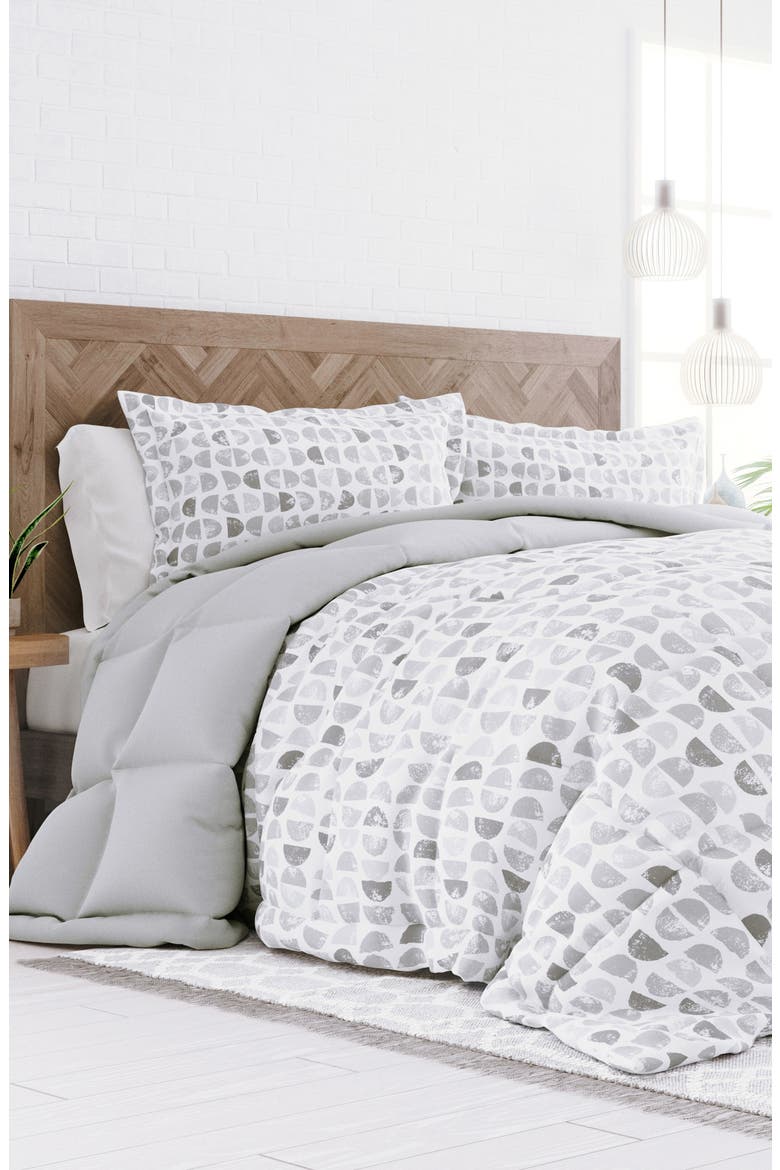 Premium Down Alternative Reversible Comforter Set, Alternate, color, LIGHT GRAY