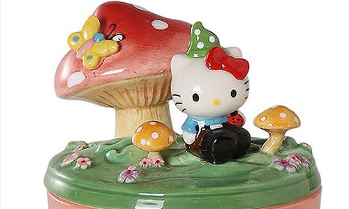 Blue Sky Clayworks Hello Kitty Mushroom Jar Candle With Figural Lid In Multi