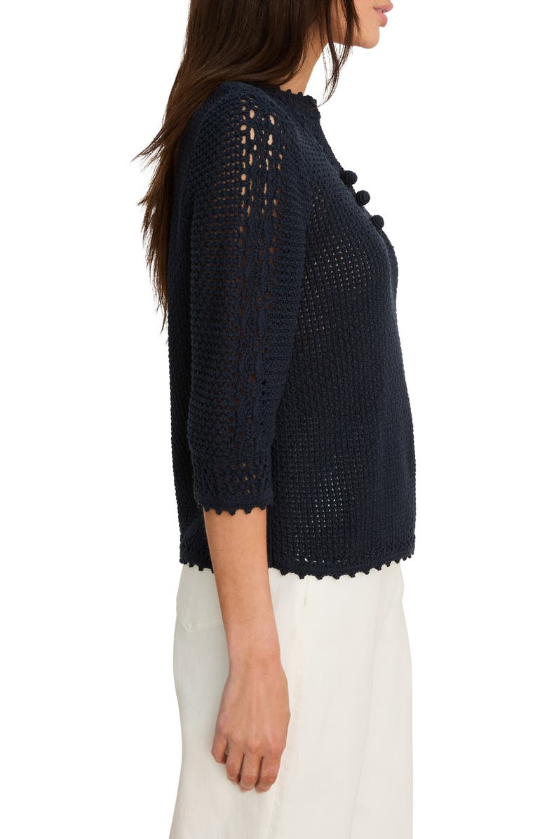 NIC+ZOE Semisheer Cotton Blend Open Stitch Sweater, Alternate, color, 