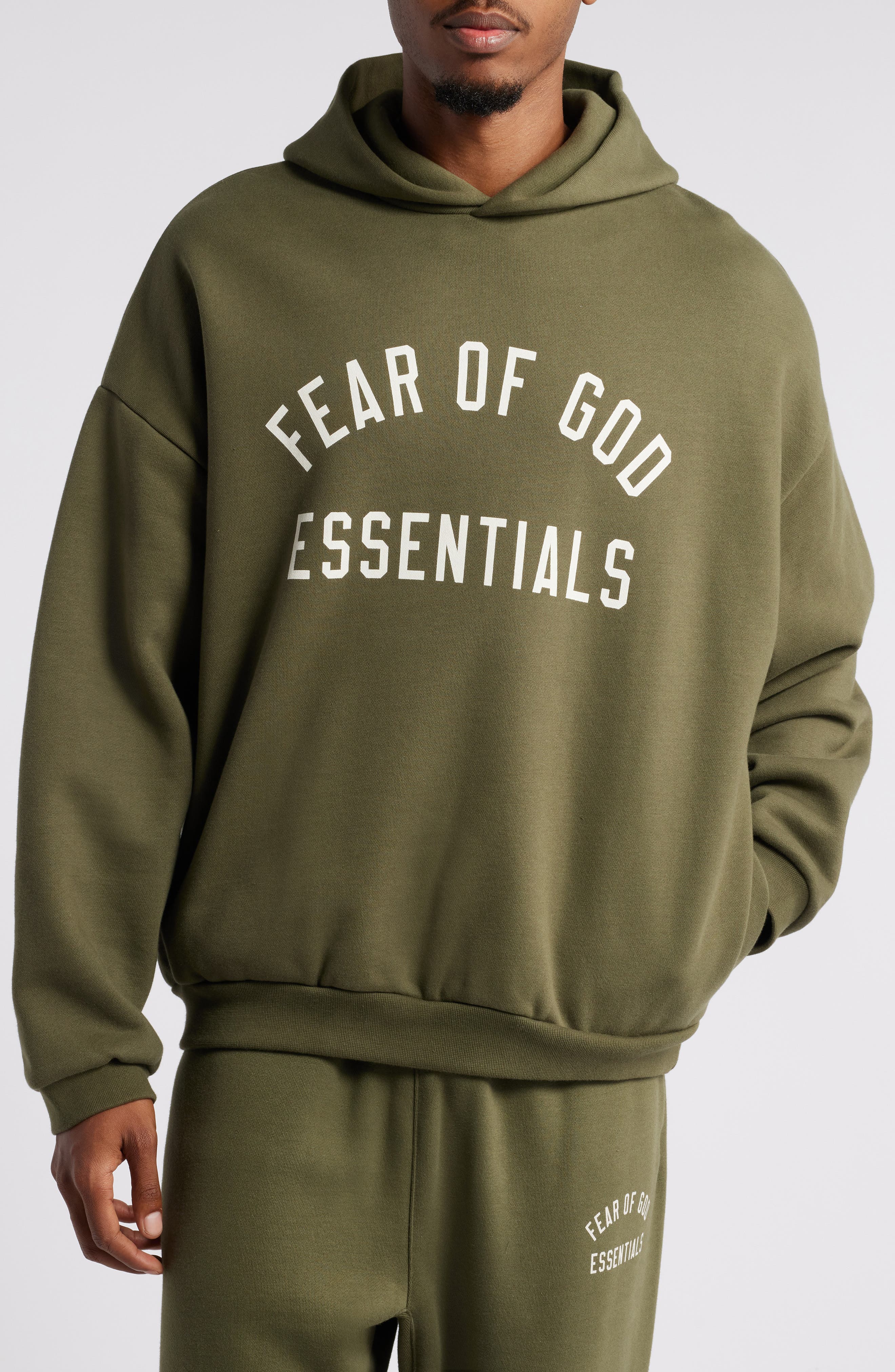 Fear of God Essentials Gender Inclusive Logo Hoodie (Men) | Nordstromrack