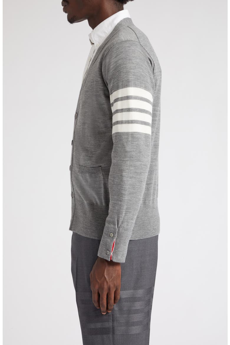 4-Bar Merino Wool Cardigan, Alternate, color, 058 - PALE GREY