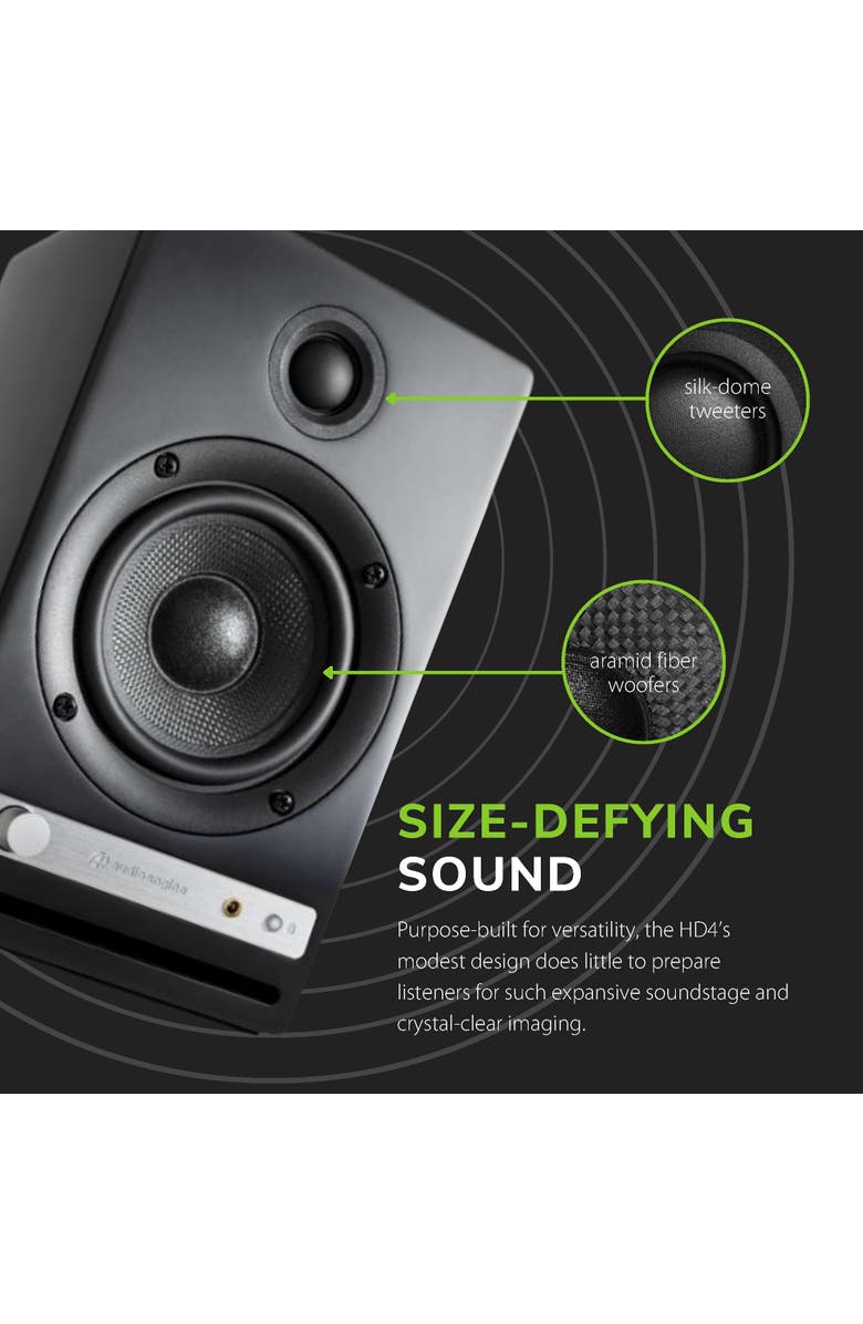 Audioengine HD4 Next Gen Home Music System w/ Bluetooth aptX Adaptive, Alternate, color, Black