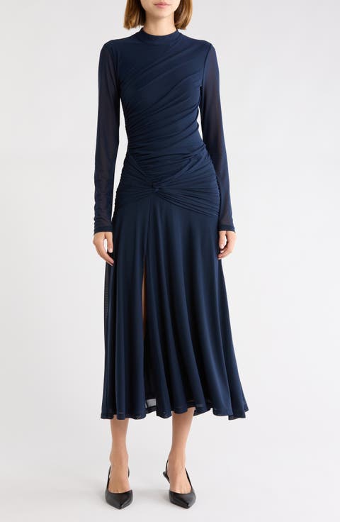 Selene Ruched Long Sleeve Dress