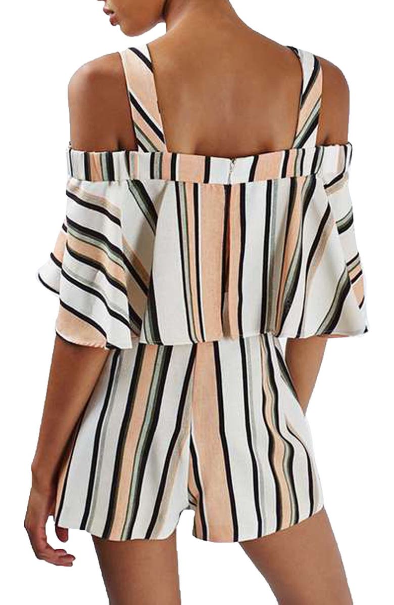 Topshop Stripe Popover Romper, Alternate, color,