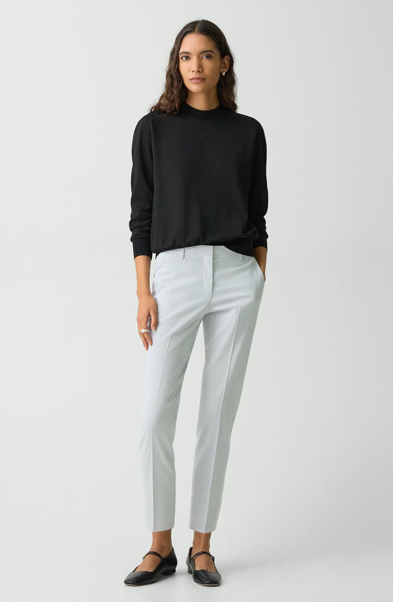 Theory Treeca 2 Stretch Wool Gabardine Pants, Alternate, color, Fog