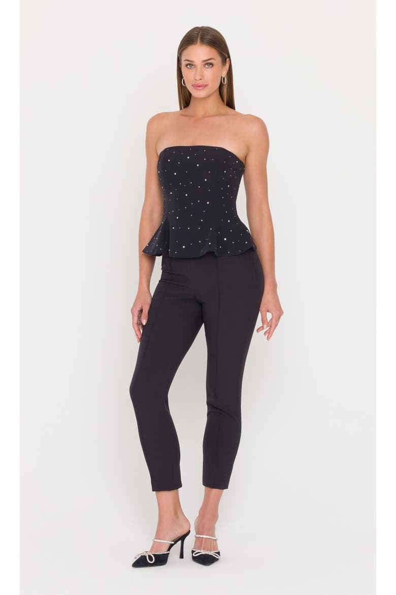 Beverly Crystal Crepe Bustier, Main, color, Black