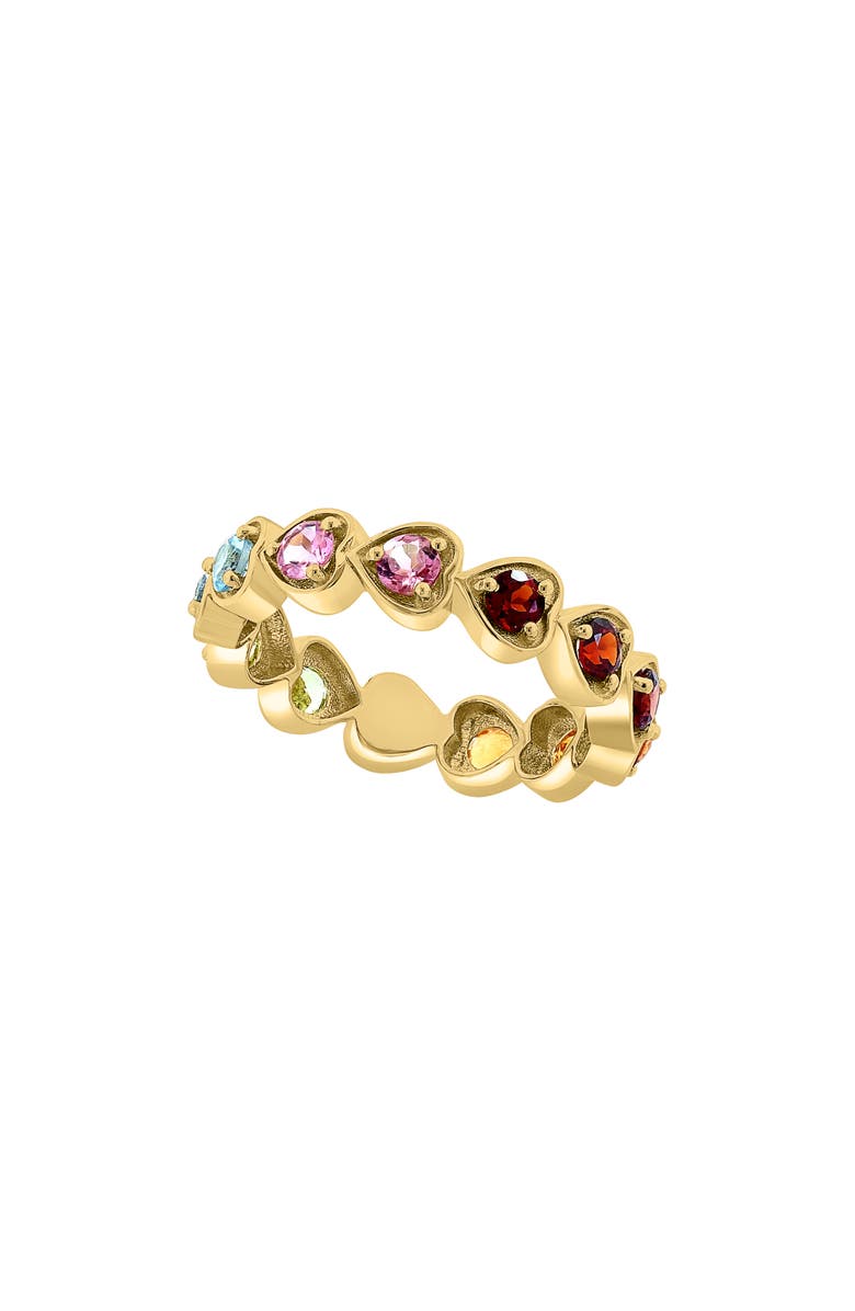 EFFY 14K Yellow Gold Semiprecious Stone Heart Band Ring, Main, color,