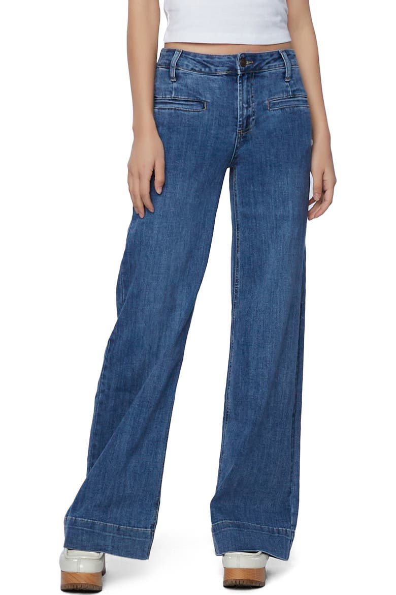 High Waist Wide Leg Jeans, Main, color, YACHT BLUE DARK