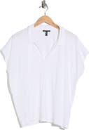 Eileen Fisher Boxy Johnny Collar Jersey Top