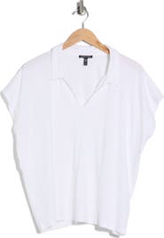 Eileen Fisher Boxy Johnny Collar Jersey Top