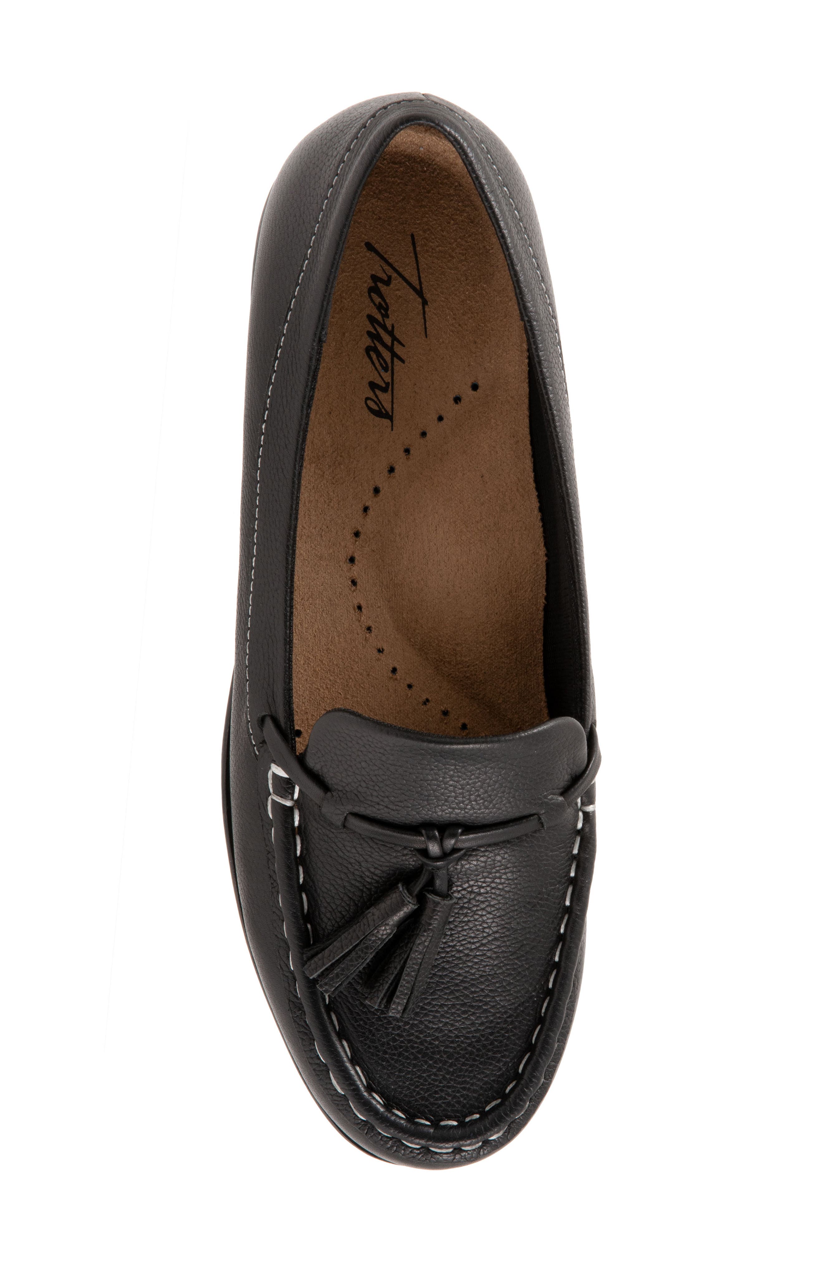 Trotters Dawson Tassel Loafer, Alternate, color, Black Leather
