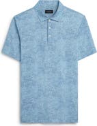 Bugatchi OoohCotton® Abstract Print Stretch Cotton Polo