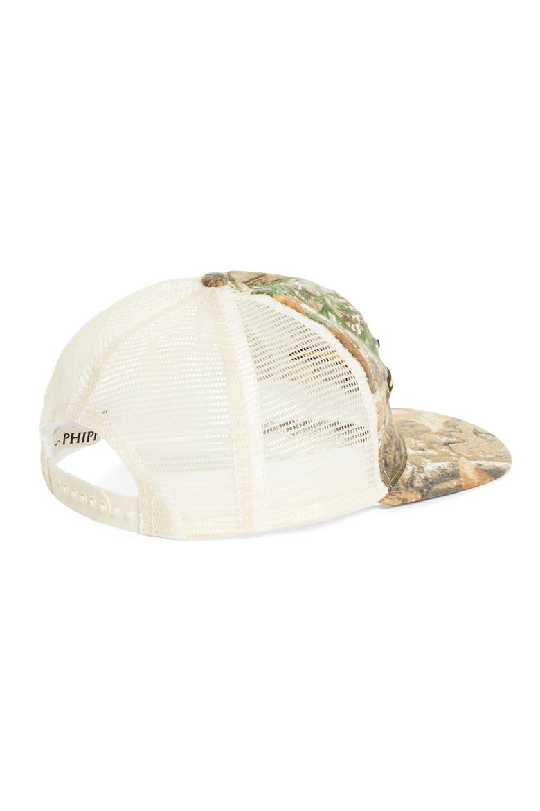 Star Logo Embroidered Soft Body Snapback Trucker Cap, Alternate, color, CAMO