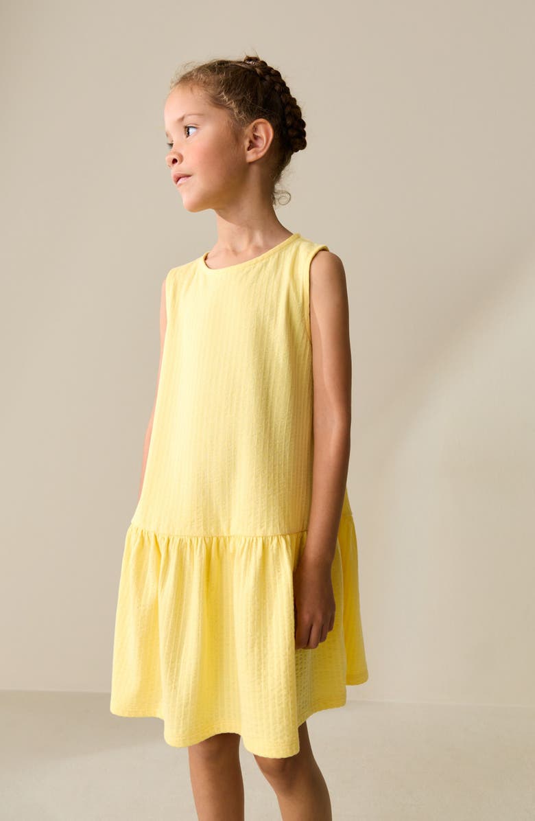 NEXT Kids' Sleeveless Cotton Jersey Drop Waist Sundress, Alternate, color, Yellow