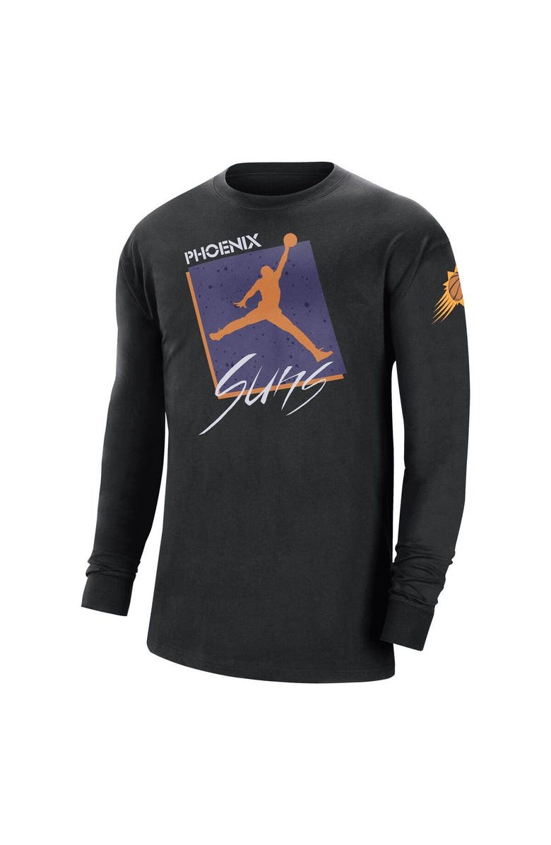 Jordan Brand Men's Jordan Brand Black Phoenix Suns Courtside Max 90 Vintage Wash Statement Edition Long Sleeve T-Shirt, Alternate, color, Black