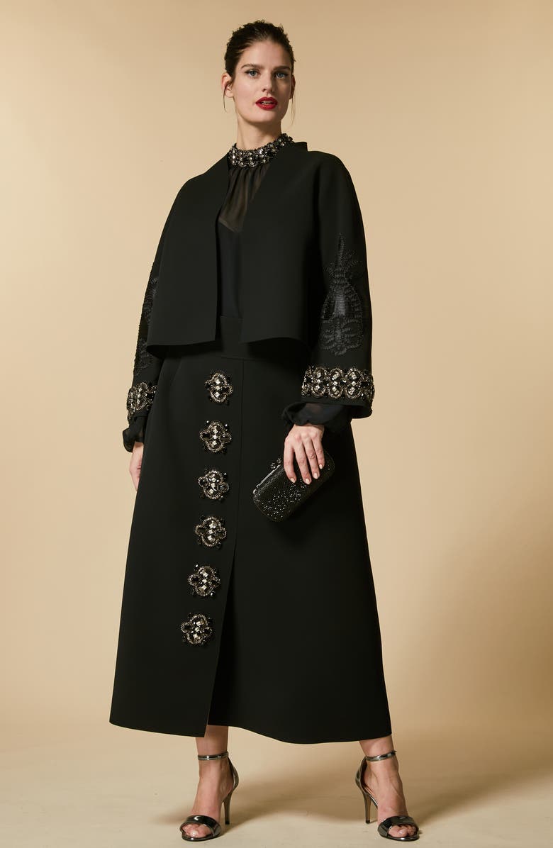 Marina Rinaldi Bambola Embellished Mock Neck Blouse, Alternate, color,