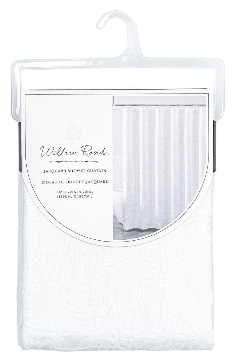 ARTISAN 34 Paisley Cotton Shower Curtain, Alternate, color, White