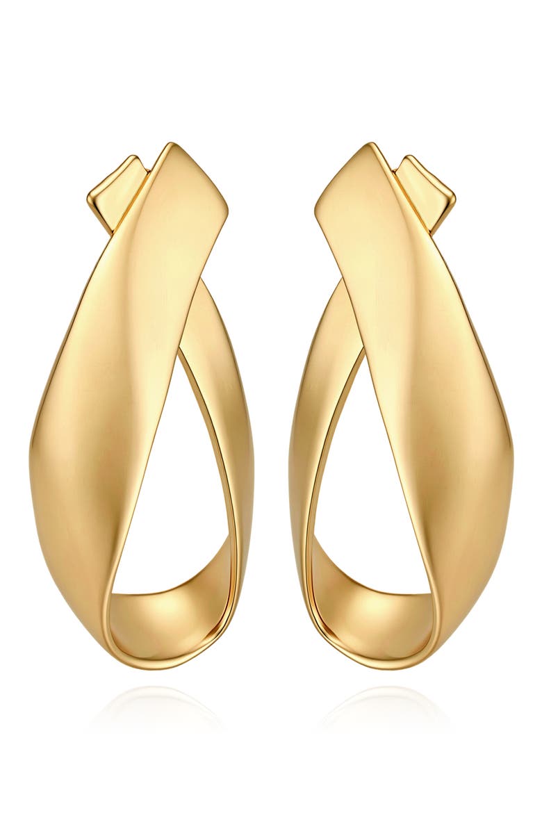 Twisted Goldtone Hoop Earrings, Main, color, GOLD TONE