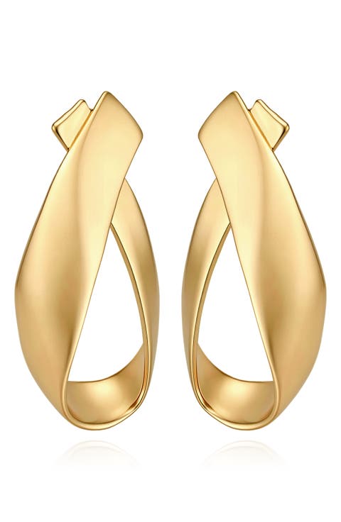 Twisted Goldtone Hoop Earrings