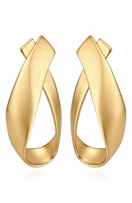 Twisted Goldtone Hoop Earrings