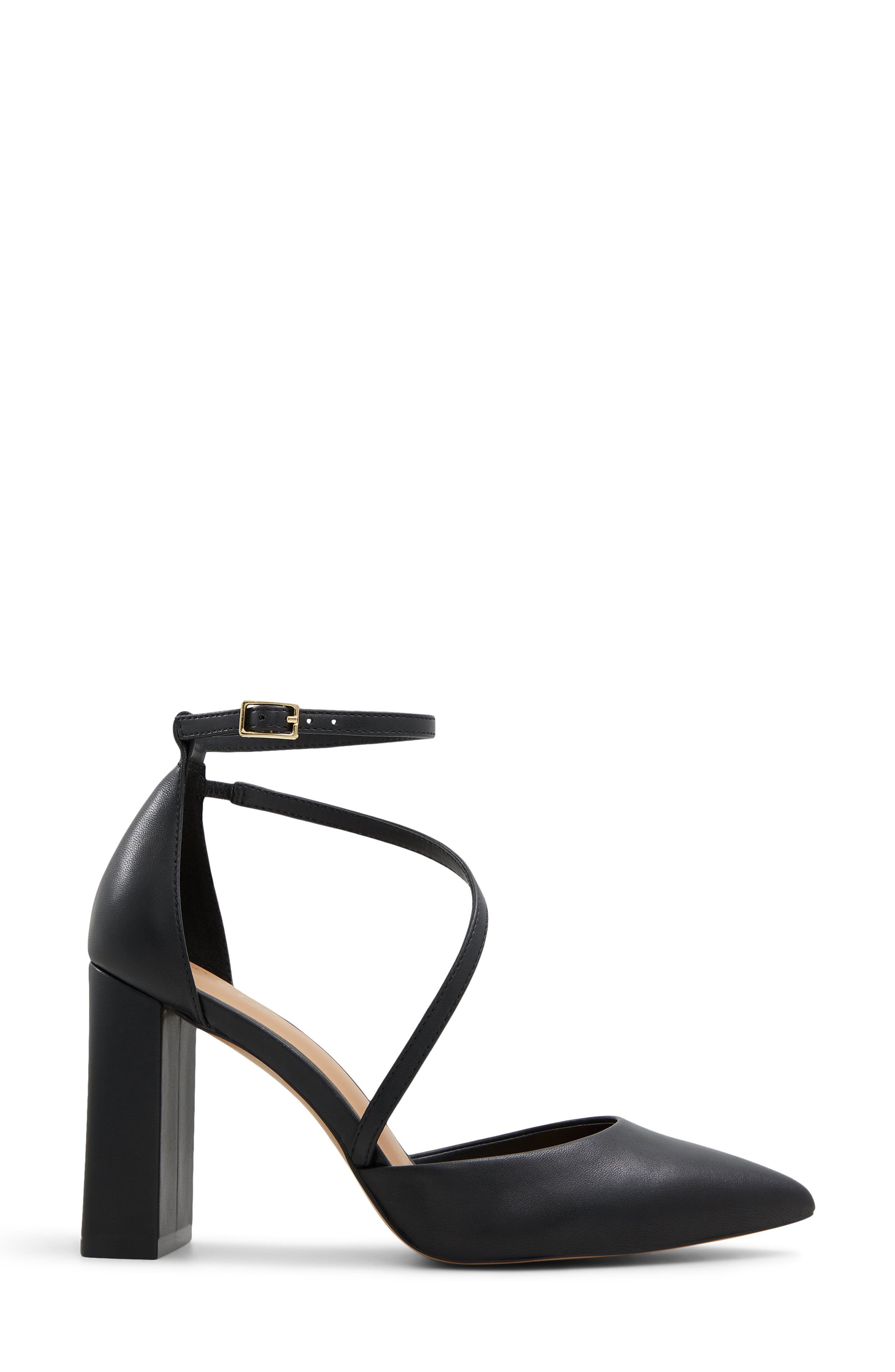 ALDO Milley Ankle Strap Pointed Toe Pump, Alternate, color, Black