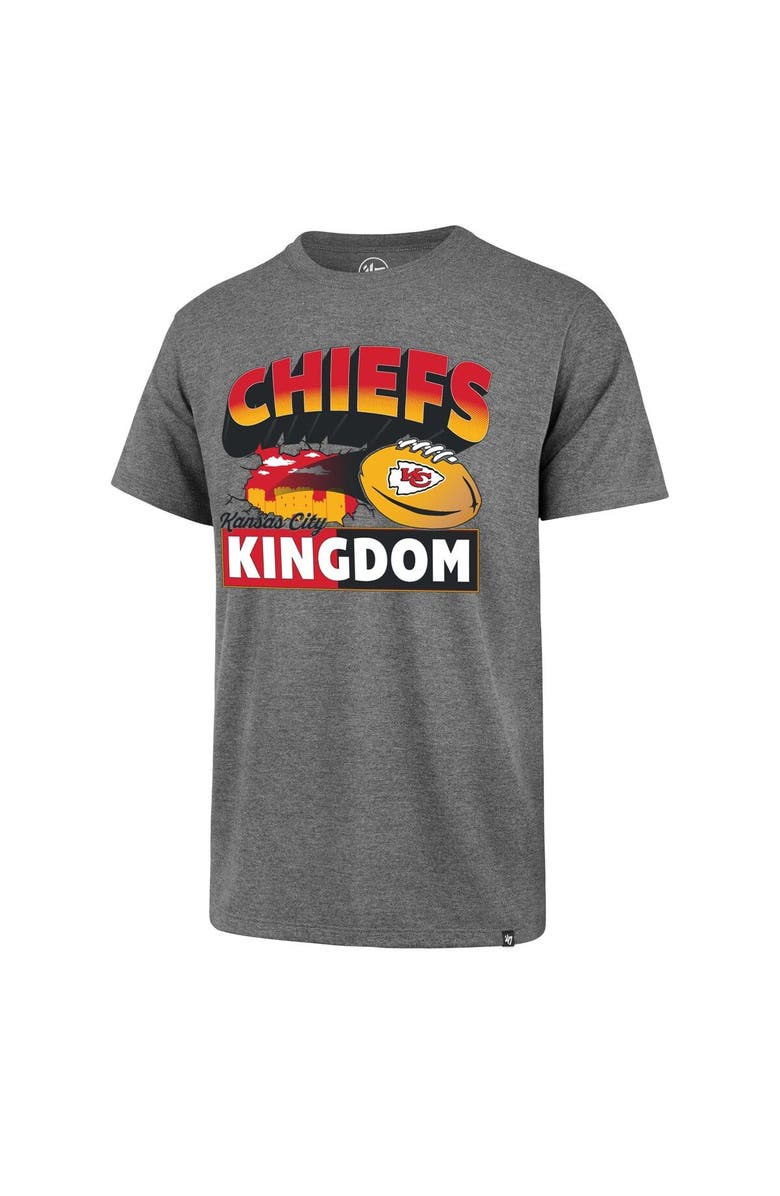 '47 Men's '47 Heather Gray Kansas City Chiefs Chiefs Kingdom Super Rival T-Shirt, Alternate, color,