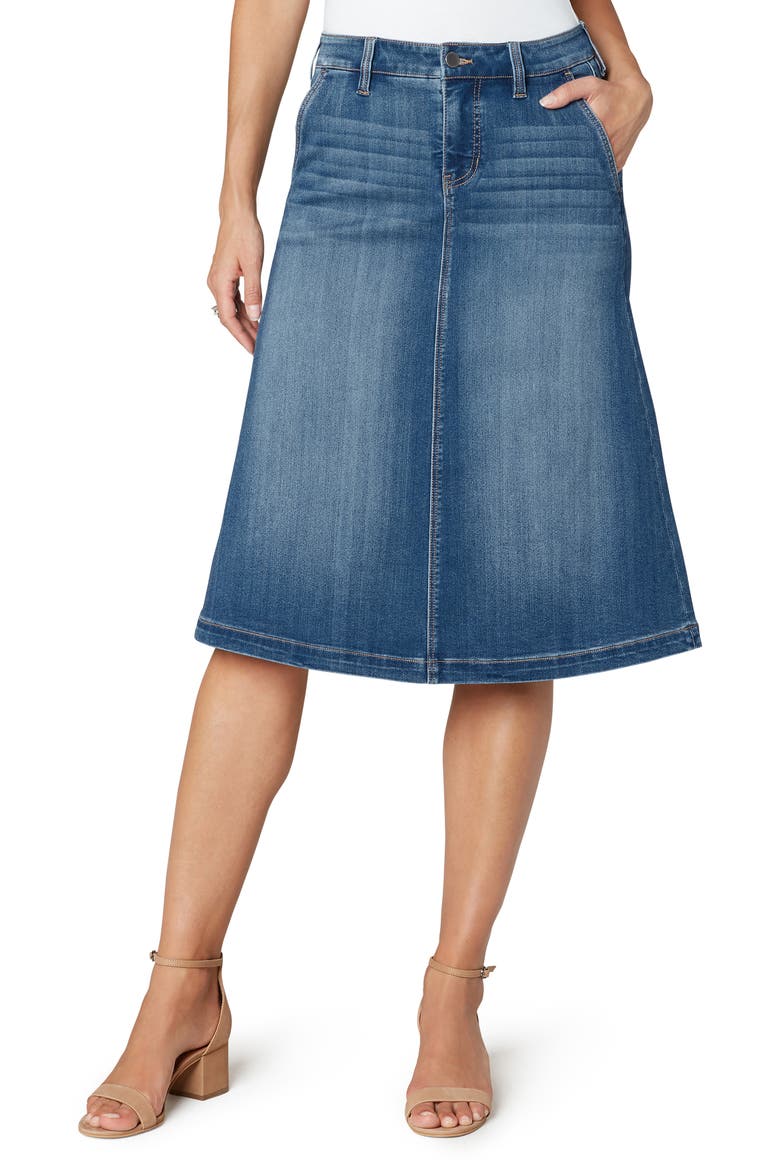 Circle Denim Skirt, Main, color, LANIER MID
