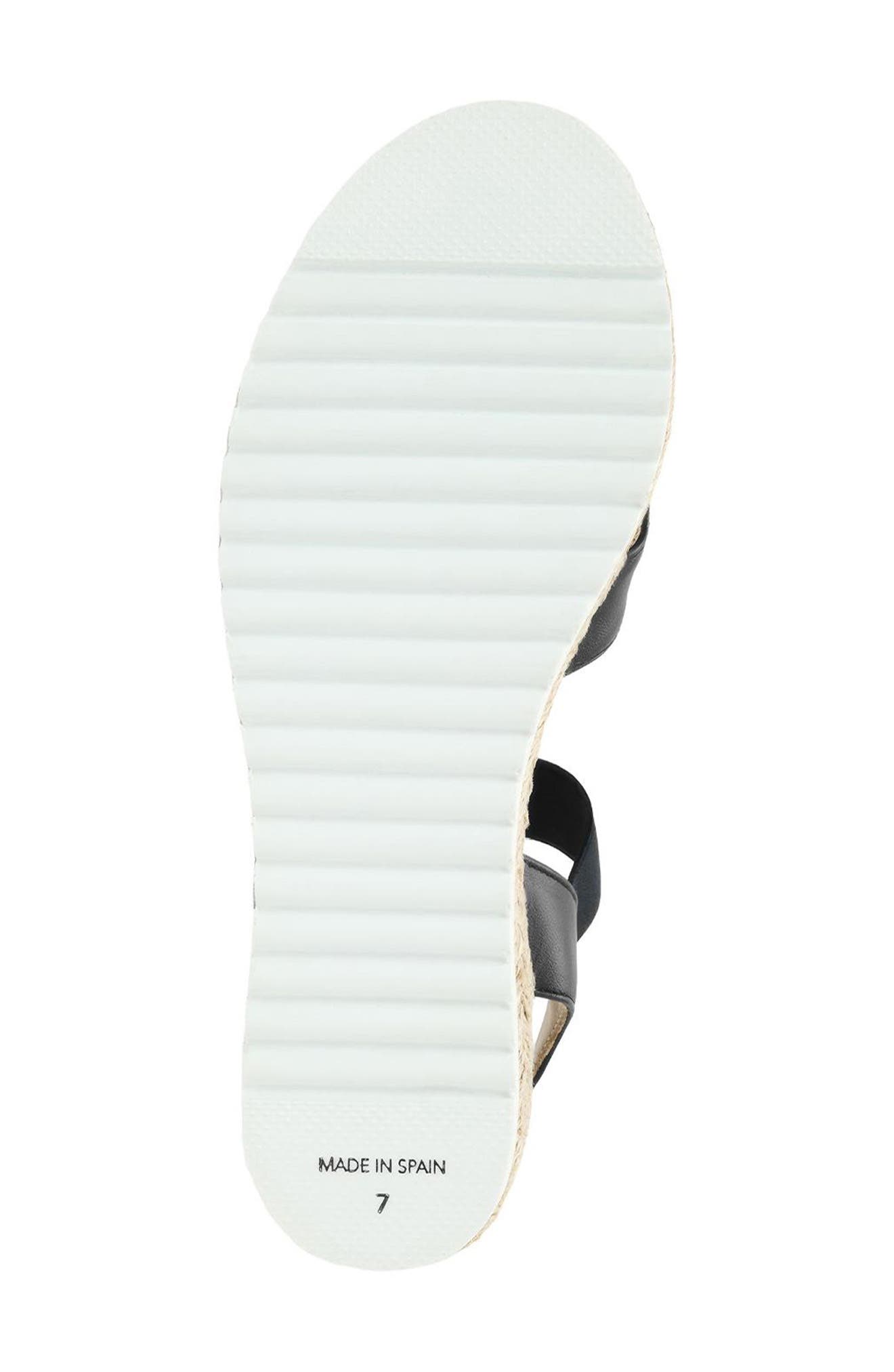 Aquatalia Almeria Weatherproof Slingback Espadrille Platform Wedge Sandal, Alternate, color, Black Leather